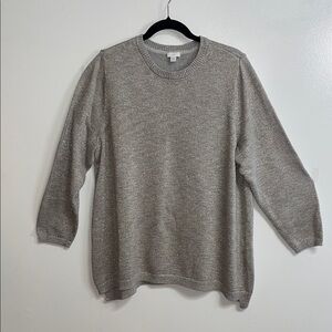 J. Jill Women's Light Gray Crewneck Sweater